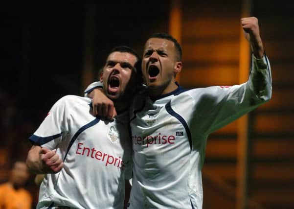 Callum Davidson and Simon Whaley celebrate at Deepdale back in March 2008