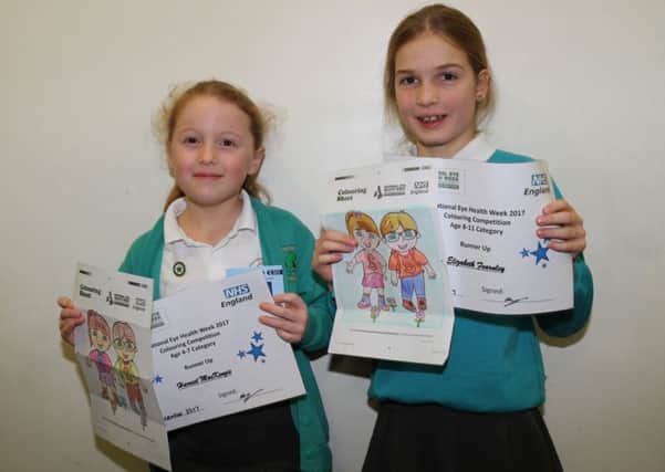 NHS eye colouring competition... runners up in both category's were  form Whitechapel Primary: 4-7  Harriet MacKenzie and 8-11 Elizabeth Fearnley