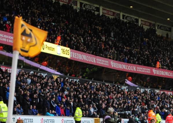 PNE fans look on during their side's defeat at Wolves earlier in the season