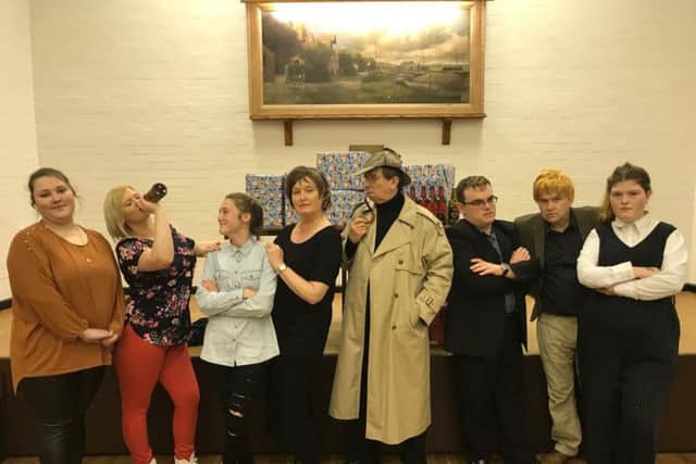 The cast of a Murder Mystery Evening to be presented at Broughton & District Tennis Club