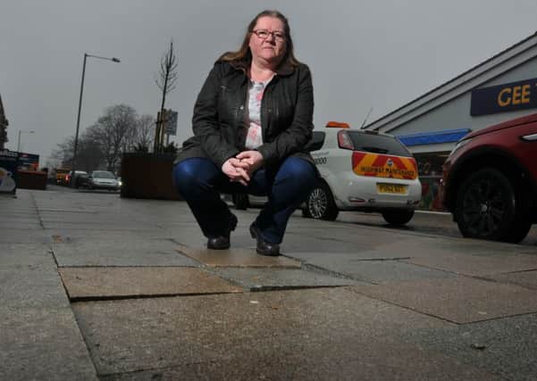 LEP -  19-02-18
Bamber bridge resident Janet Cook is concerned about the state of the new pavements, footpaths and placement of new tree planters on Station Road, Bamber Bridge.