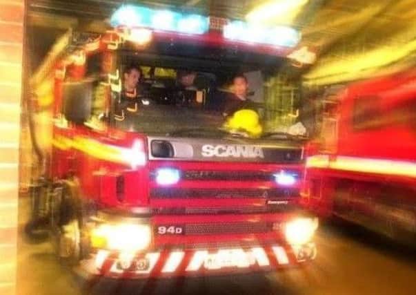 Firefighters were called out to a blaze at a disused garage in Lea - suspected of being started deliberately.