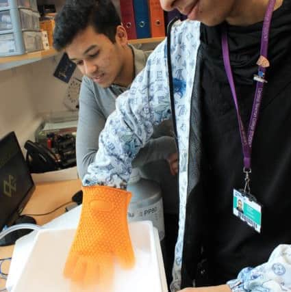 Former Priory Academy  Yoovraj Chekori and Hussain Alkachkach have contineud their experiments at Cardinal Newman College as part of Hussain's Extended Programme Qualification