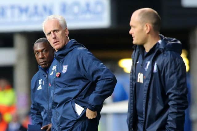 Mick McCarthy looks on during Ipswich's victory over PNE in November.