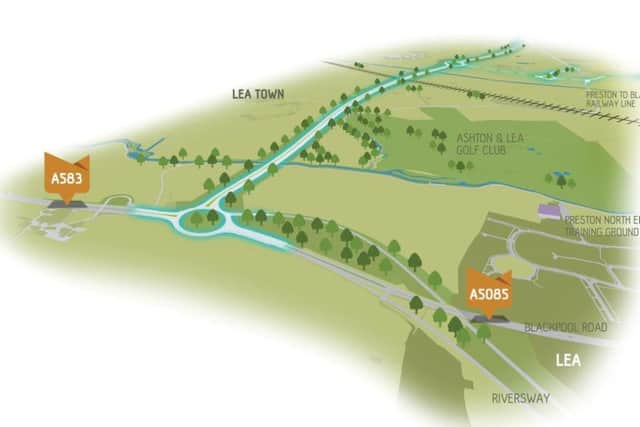 How the new Preston Western Distributor Road will cross Lea