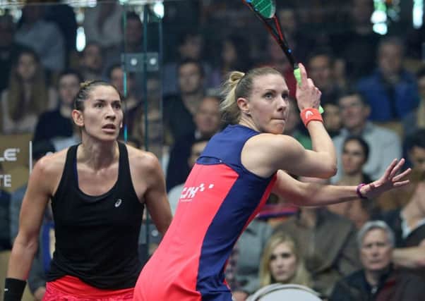 Laura Massaro on her way to a second-round defeat