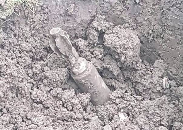 The shell dug up by workmen in Walton-le-Dale