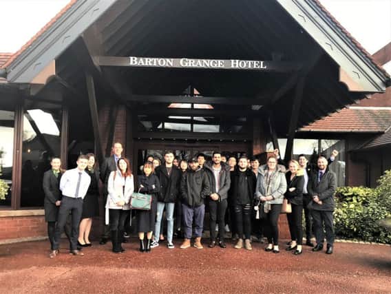 UCLan students at Barton Grange Hotel