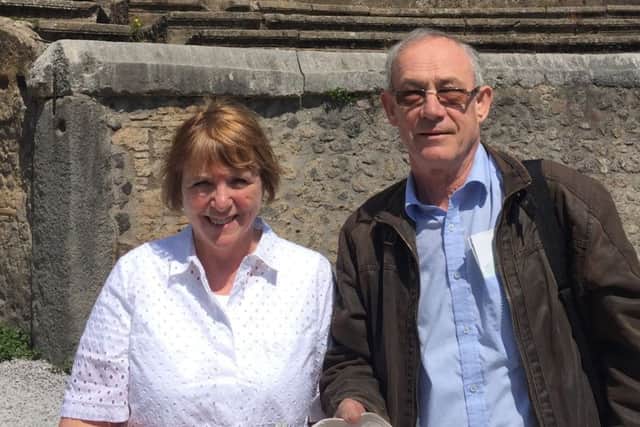 Colette Halkon, 65, who only discovered five years ago that she was infected with hepatitis C after being given a blood transfusion after giving birth. Colette with her husband David