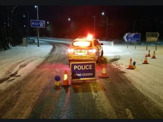 The road was closed on the westbound carriagewaybetween junctions 14 and 12 forBrierfieldfor several hours while emergency services dealt with the incident.