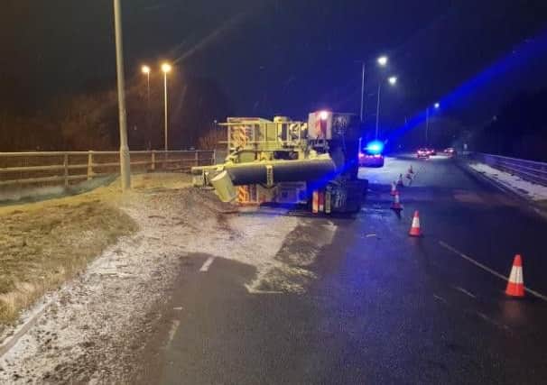 A cement mixer overturned on the M6