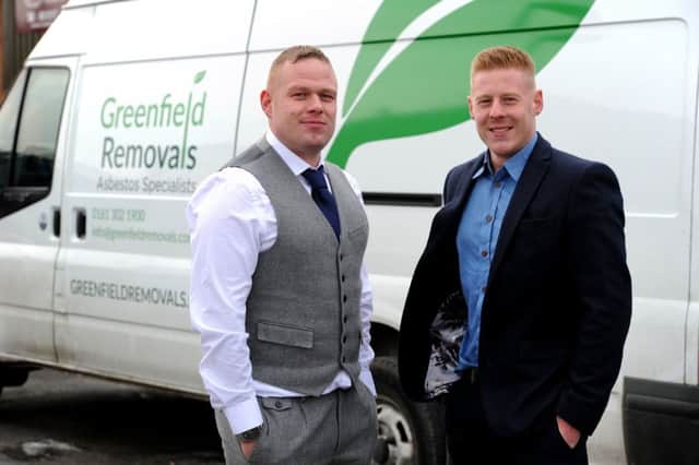 Brothers Ian and Tom Yates  who run asbestos removal firm Greenfield Removals in Chorley