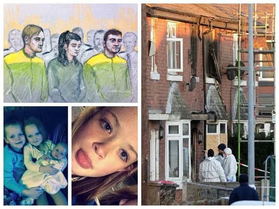 Zak Bolland, 23, Courtney Brierley, 20, and David Worrall, 25, are accused of murdering four children in a house fire.