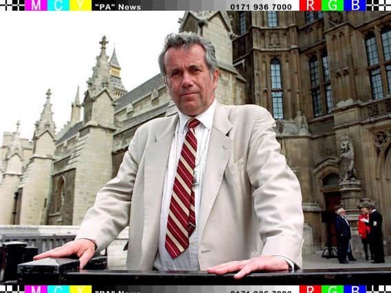 Martin Bell on his first day in the House of Commons as independent MP for Tatton in 1997