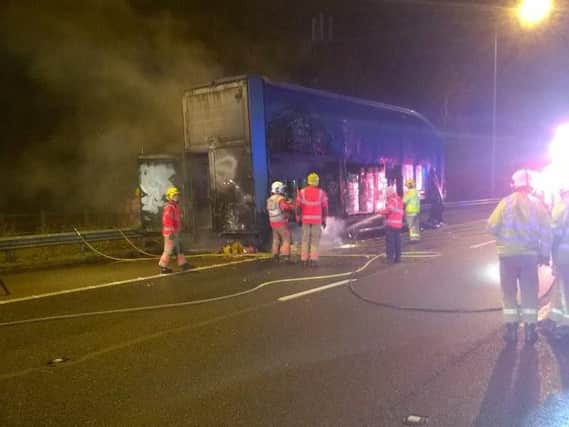 Fire crews attended the lorry fire on the M6
