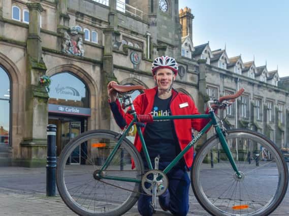 Virgin Trains Carlisle Station Announcer Ian Robinson is preparing for his charity cycle ride in India to raise money for the railway charity Railway Children. Iain is now sporting a sleeker look after having his hair shaved off

Stuart Walker photography
