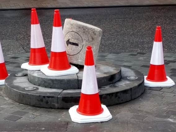 Unseated again: The notorious traffic bollard