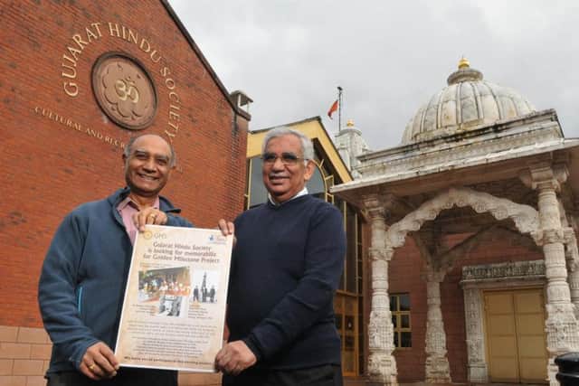 Ishwer Tailor and Dashrathbhai Nayee mark the 50th anniversary of Preston's  Gujarat Hindu Temple