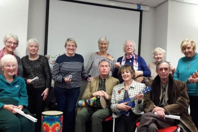 County Coun Joan Burrows (front row, second from right) with members of Chorleys Singing For Wellbeing group