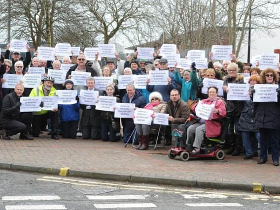 The protest in Leyland following rule changes at Leyland Sports Association regarding its fees.
