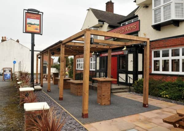 The new pergola at the Broadfield Arms