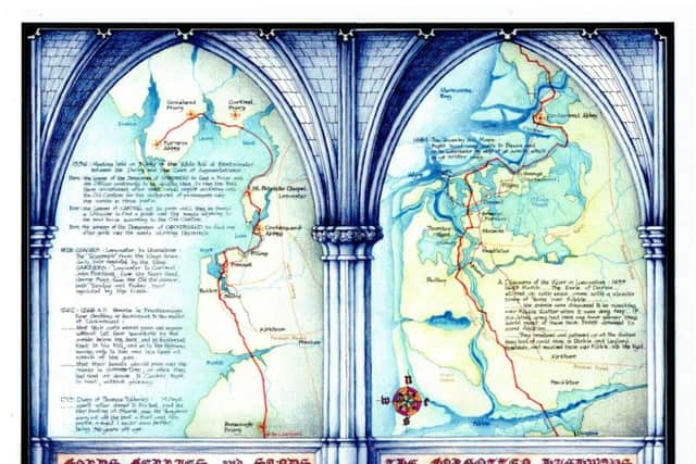 Decorative maps of the forgotten highways along the Lancashire coast