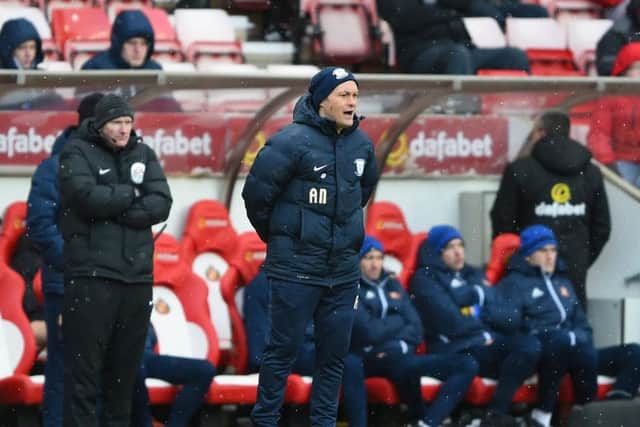 PNE boss Alex Neil on the touchline at the Stadium of Light