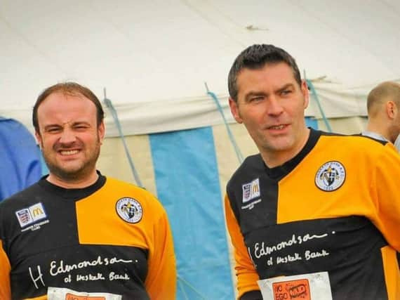 Kevin Brown, left, with team mate Steve Wignall
