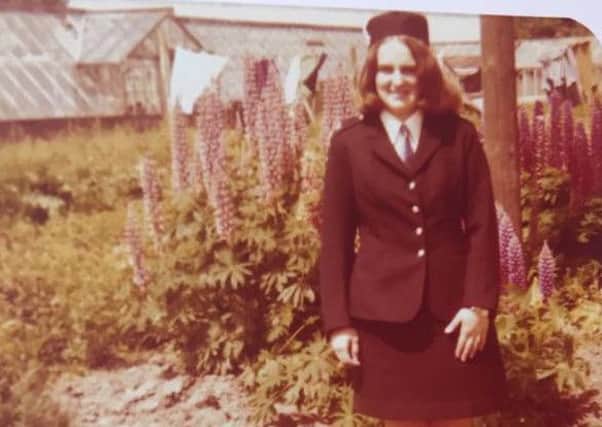 Pauline Crossley in The Campaigners in the late 1970s. Pauline is stood outside her home in Slater Lane, Leyland
