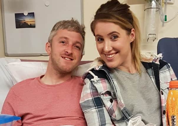 Robert Howard, of Leyland, who has a terminal brain tumour, and his wife Emma