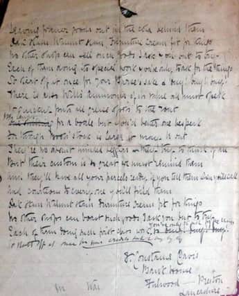 Part of the Boots poem signed by Constance of Bank House, Fulwood
