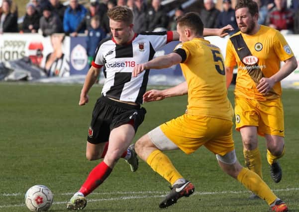 Chorley's Marcus Carver in action against Boston