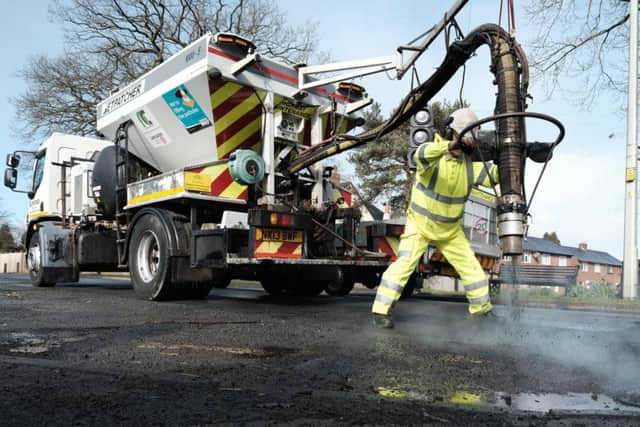 Lancashire County Council is bringing spray injection patching to the county to tackle the pothole epidemic. Pictured is Nigel Baines from Nuphalt Contracting. Photos: Denis Oates.