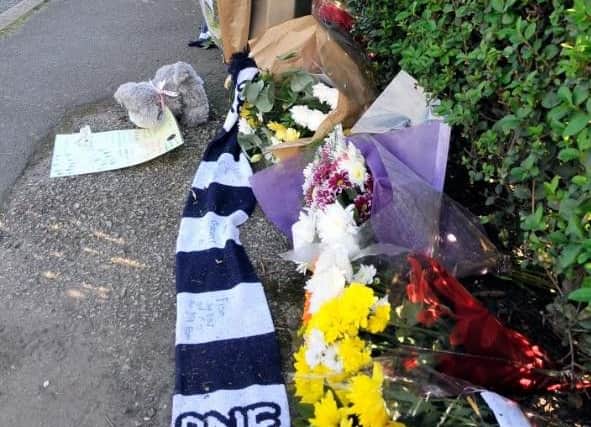 Tributes left at the scene