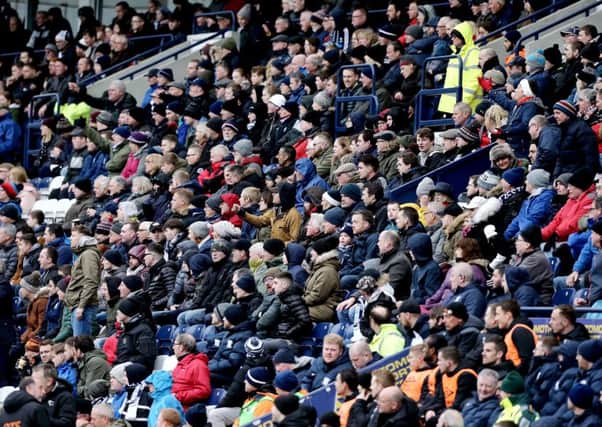 Preston North End fans watch the second half action

during the defeat to Derby.