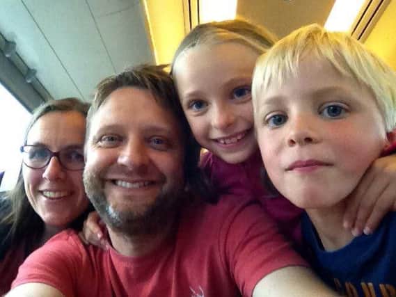 Claire and Jeff Beranek with their children Bethany, nine, and Eli, seven