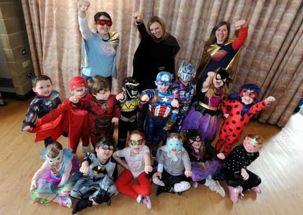 Reception class pupils at Cop Lane CE Primary School, Penwortham, dressed up as their favourite super heroes to mark the end os a special learning topic. The class have spent two weeks learning all about super heroes both real life and fictional as part of the topic. Picture by Paul Heyes, Wednesday February 28, 2018.