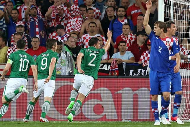 St Ledger scores against Croatia in Euro 2012 for the Republic of Ireland
