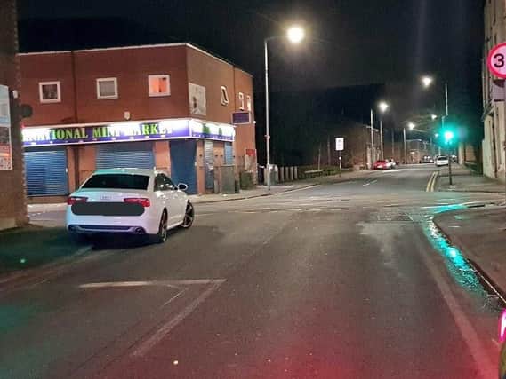 The car parked at the junction of Skeffington Road and Ribbleton Lane.
Photo: Lancs Roads Police