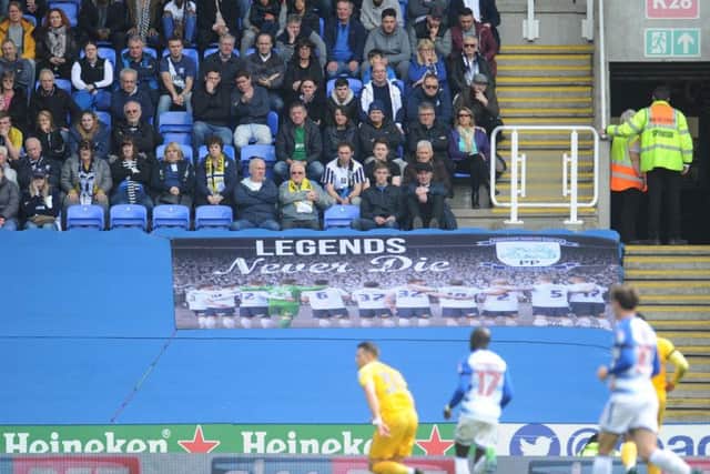 Preston fans look on during the defeat at Reading