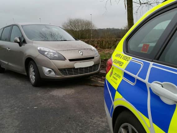 The car was pulled over at the Tickled Trout services, Preston. Photo: Lancs Roads Police