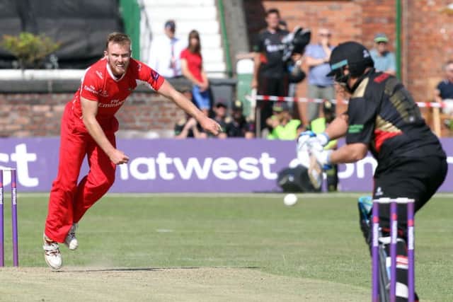 Danny Lamb in action on his T20 debut against Leicestershire last summer