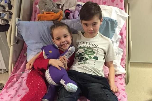 Woody Roskell (right) underwent a bone marrow transplant to give sister Phoebe a fighting chance against Dyskeratosis Congenita.