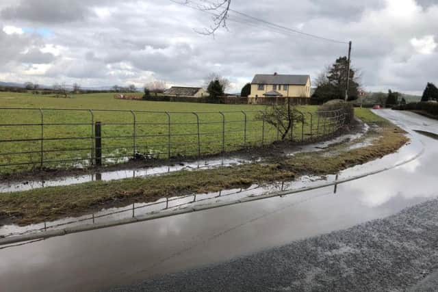 The collapsed drain has seen traffic approach the bend with extra caution.