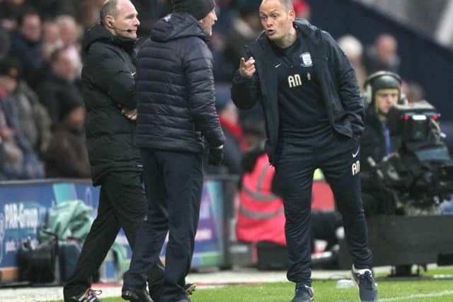 Alex Neil and Ian Holloway exchange views.