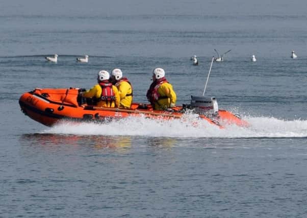 Morecambe RNLI lifeboat crews on a previous call to rescue a swimmer. Picture @ArtDecoCoast