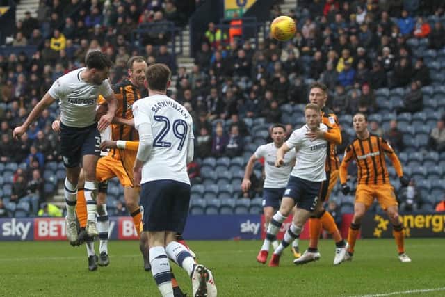Cunningham scores his only goal of the season in the 2-1 win over Hull at Deepdale in February