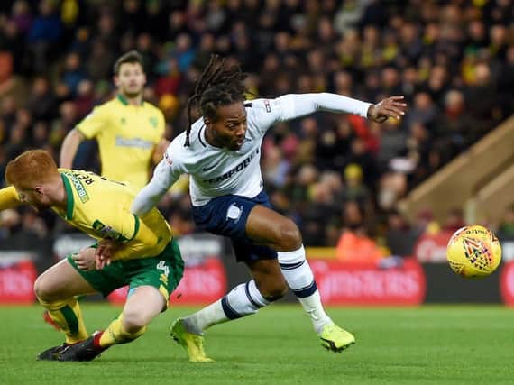 Daniel Johnson in action against Norwich during the meeting between the sides at Carrow Road earlier in the season