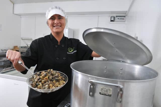 Leanne Aspinall, manager of L'Escargotiere, Lancashire's its first snail farm