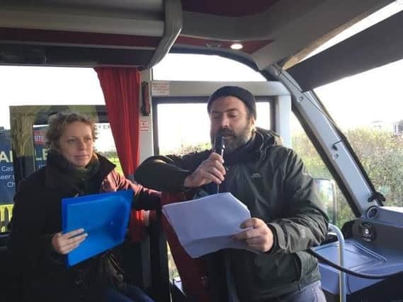 All aboard as artists Ruth Levene and Ian Nesbitt  discuss changes  on the outskirts of Preston
